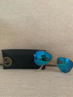 Ray-Ban Black Sunglasses Case with Gold Emblem